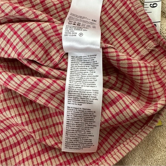 Plaid V-Neck mini Dress with Puff Sleeves by Only - Picture 11 of 12